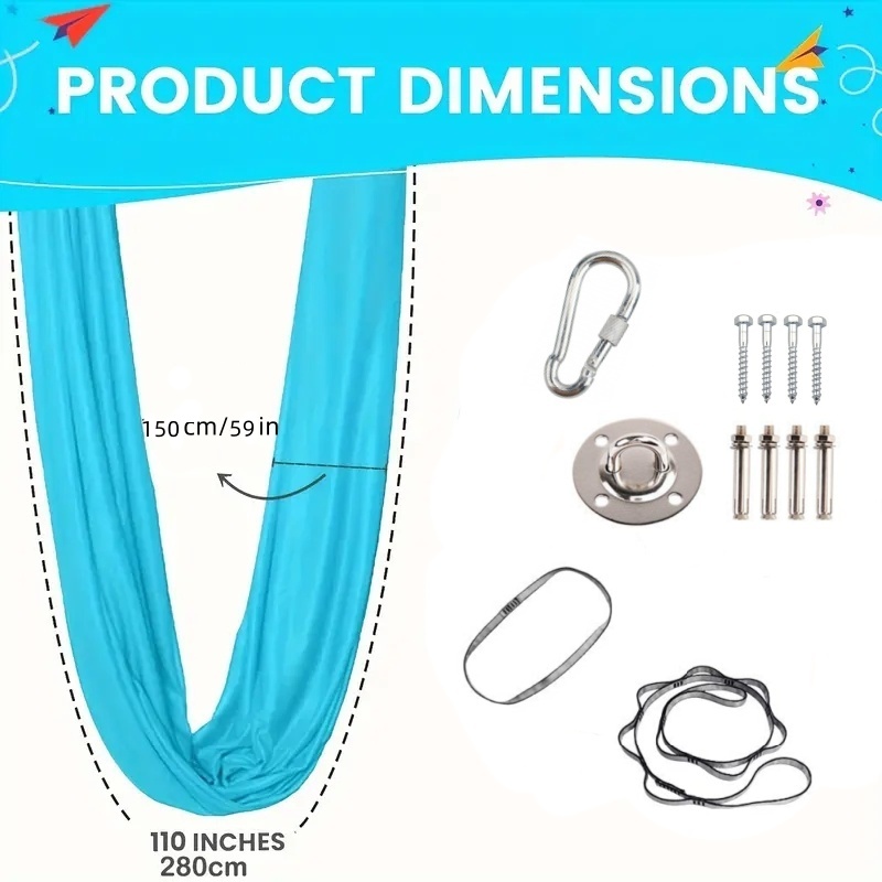 1.5*2.8m Elastic Swing Hammock - đánh giá và giá Yoga Trapeze Swing