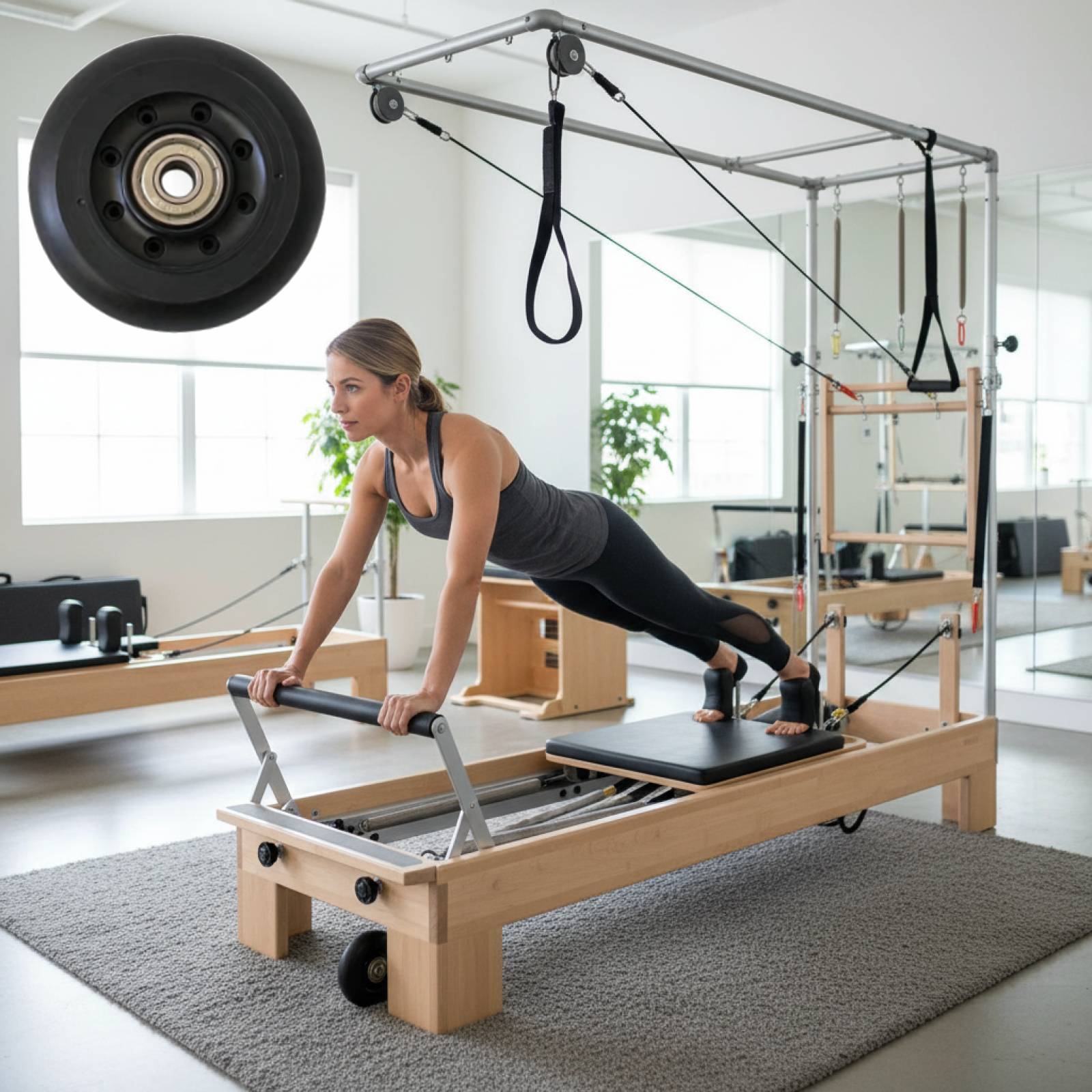 Pilates Reformer Wheel Black W - đánh giá và giá Home Gym Pilates