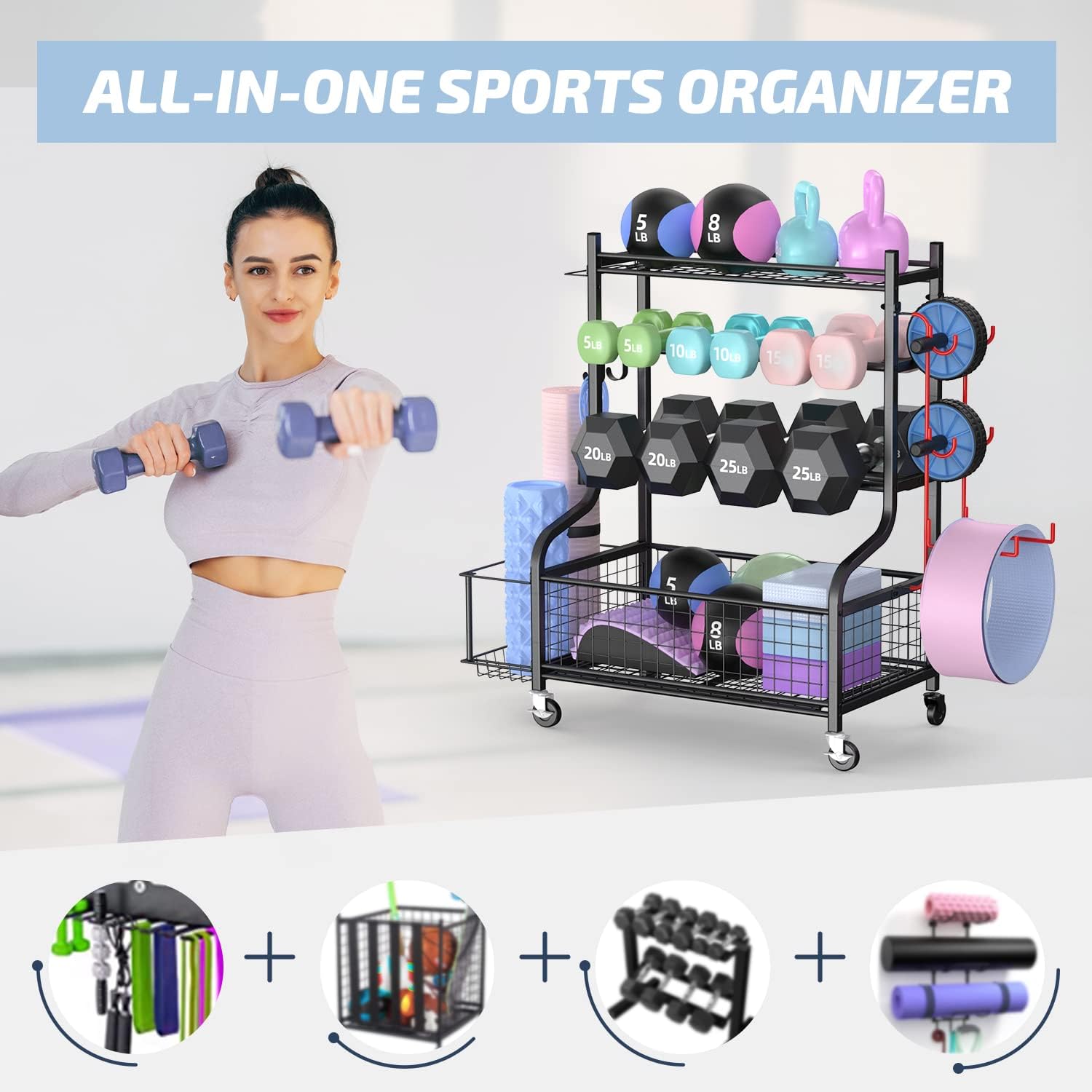 Home Gym Dumbbell Rack with Wh - đánh giá và giá Home Gym Usa